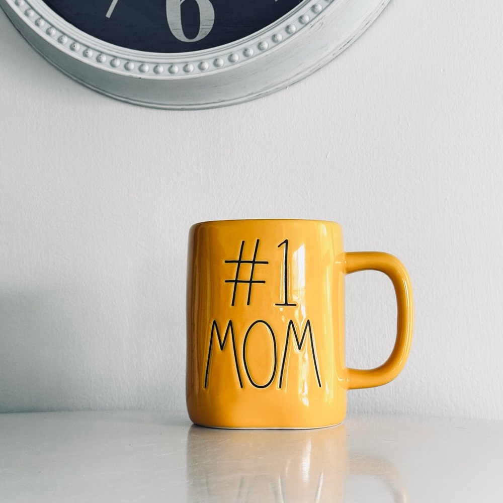 Rae Dunn by Magenta, Yellow #1 Mom Coffee Tea Mug, Home Decor Accents